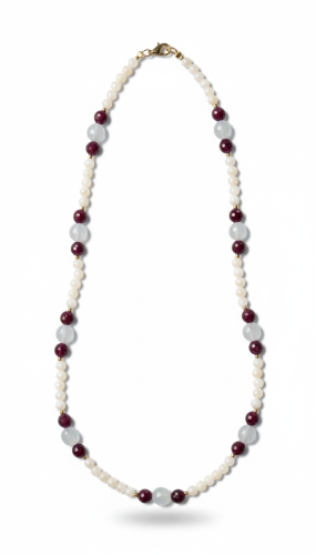 Naszyjnik z kamieni naturalnych i koralików szklanych