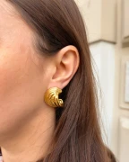 Kolczyki ze stali szlachetnej platerowane 14k złotem