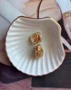 Kolczyki ze stali szlachetnej platerowane 14k złotem