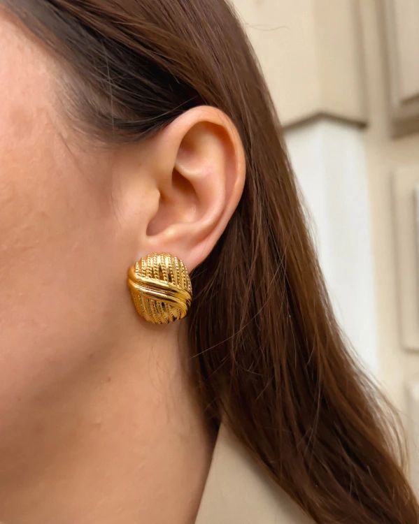 Kolczyki ze stali szlachetnej platerowane 14k złotem