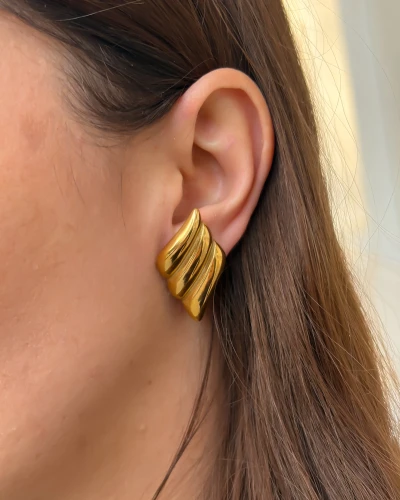 Kolczyki ze stali szlachetnej platerowane 14k złotem