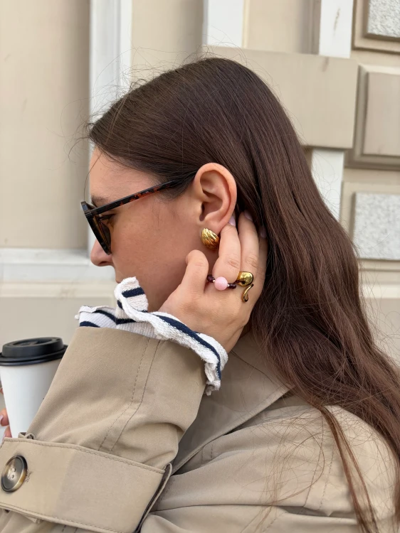 Kolczyki ze stali szlachetnej platerowane 14k złotem