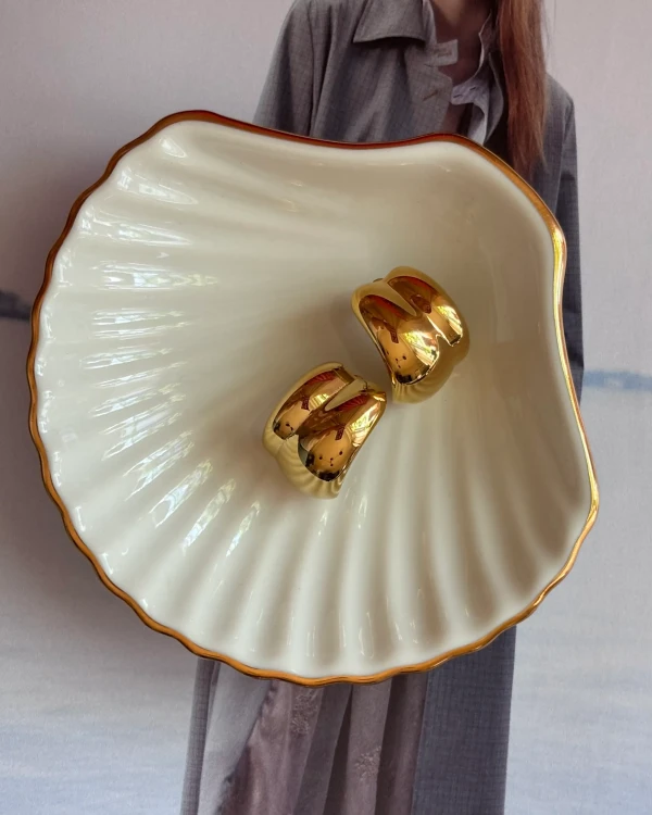 Kolczyki ze stali szlachetnej platerowane 14k złotem