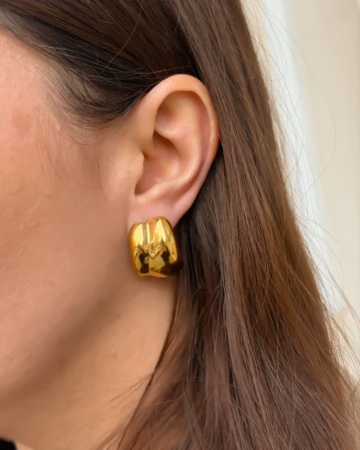 Kolczyki ze stali szlachetnej platerowane 14k złotem