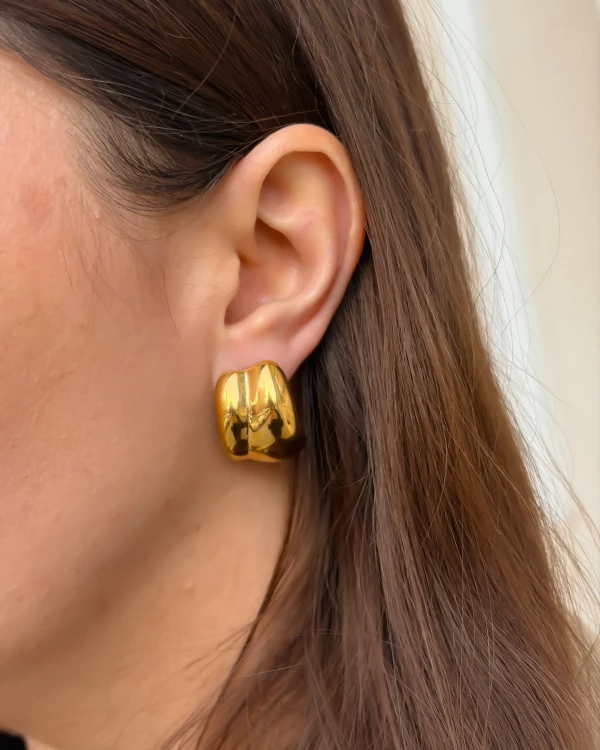 Kolczyki ze stali szlachetnej platerowane 14k złotem