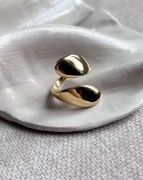 Pierścionek ze stali chirurgicznej platerowany 14k złotem