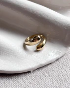 Pierścionek ze stali chirurgicznej platerowany 14k złotem