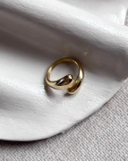 Pierścionek ze stali chirurgicznej platerowany 14k złotem