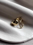 Pierścionek ze stali chirurgicznej platerowany 14k złotem