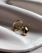 Pierścionek ze stali chirurgicznej platerowany 14k złotem