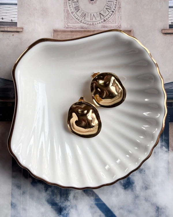 Kolczyki ze stali szlachetnej platerowane 14k złotem