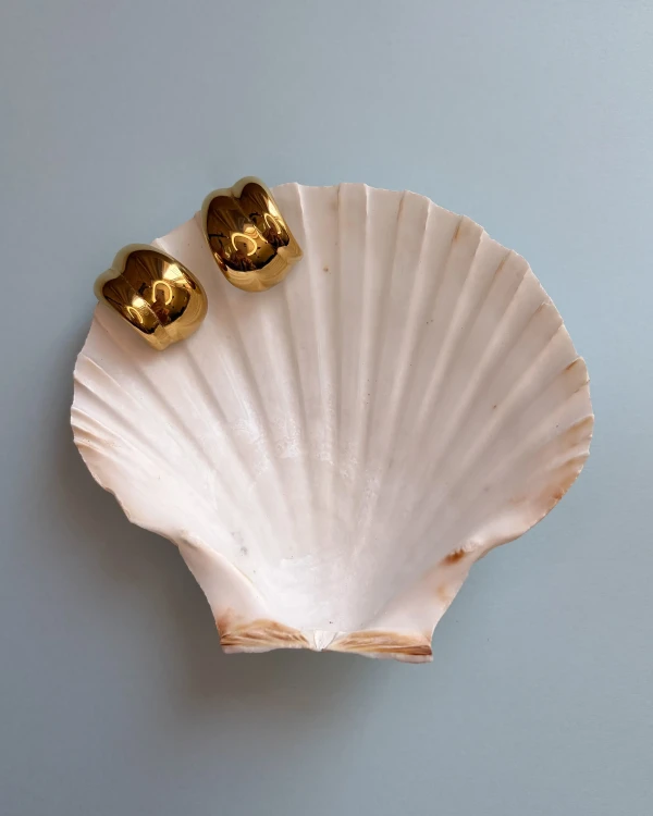 Kolczyki ze stali szlachetnej platerowane 14k złotem