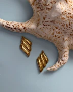 Kolczyki ze stali szlachetnej platerowane 14k złotem