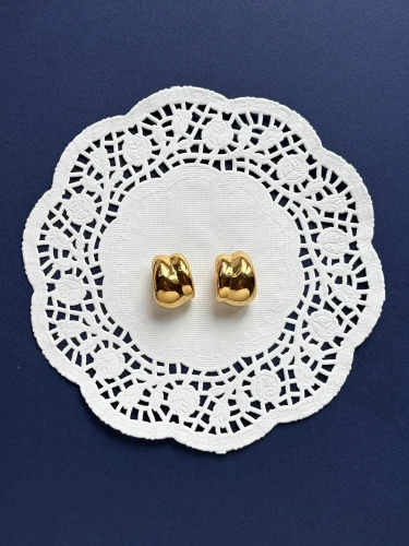 Kolczyki ze stali szlachetnej platerowane 14k złotem