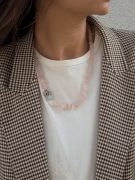 VILMA PINK — naszyjnik z różowym kwarcem i jadeitem